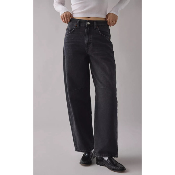 BDG Urban Outfitters Black Logan Buckle Baggy Barrel Jean Y2K NWT - Picture 11 of 14